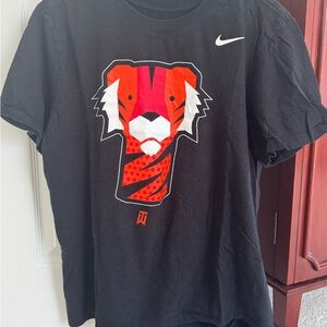 Nike Tiger Woods TW Mens Sz Large Frank  Head Cover Black Graphic T Shirt Golf
